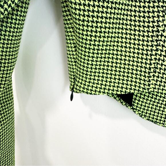 Zara Houndstooth Neon Green Corset Bustier Crop Top Size small - Picture 8 of 12